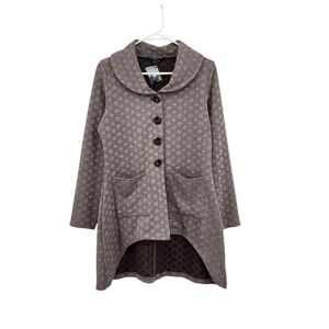 Zashi Vintage Women's Retro Asymmetrical Polka Dots Button Front Jacket - M